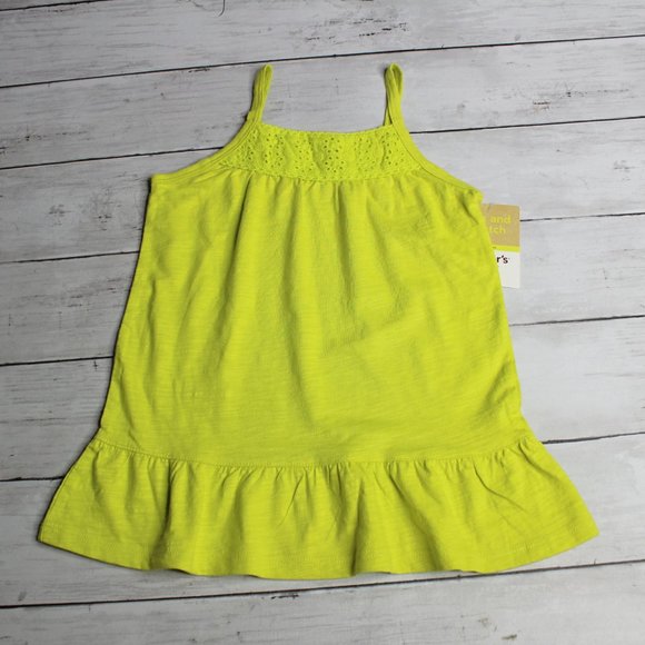 Carter's Baby Girl Summer Tunic Top Size 24 Months Lime Green Eyelet - Picture 5 of 7